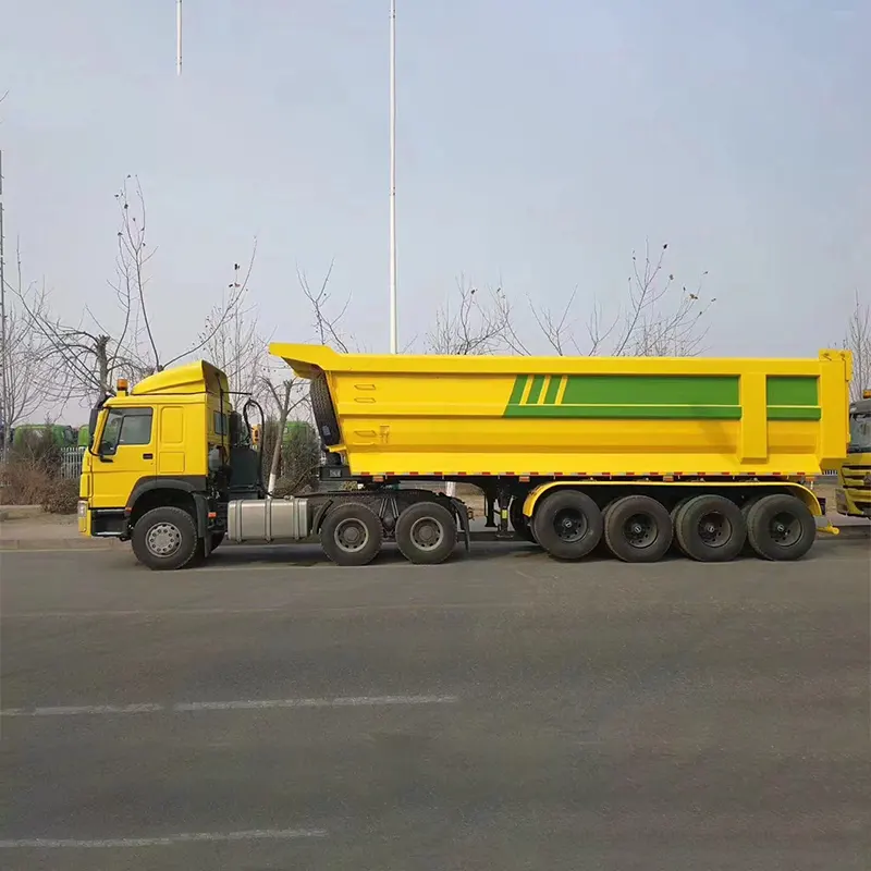 4 Eixos Dump Semi Trailer Com Eixos Fuwa 16t